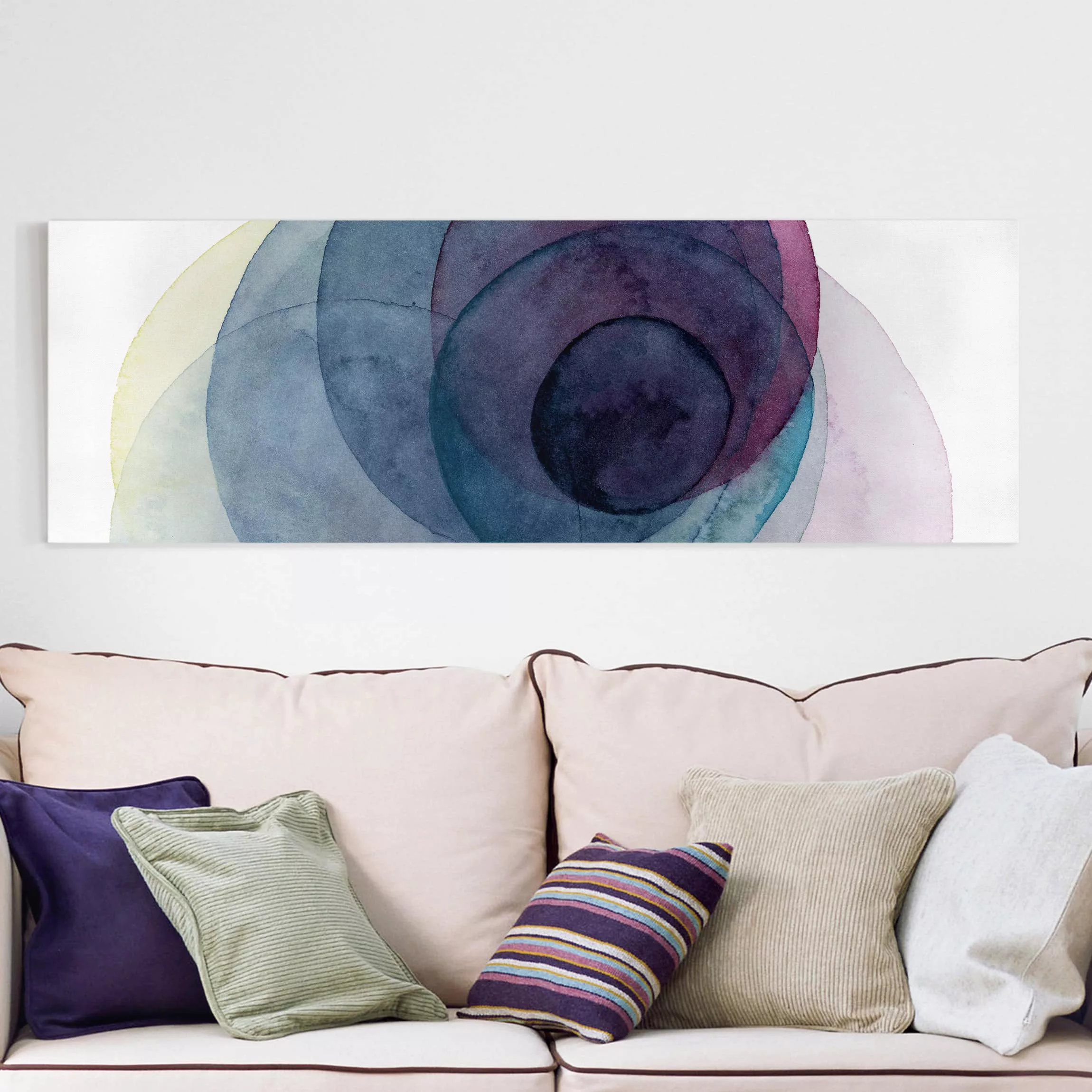 Leinwandbild Abstrakt - Panorama Urknall - lila günstig online kaufen