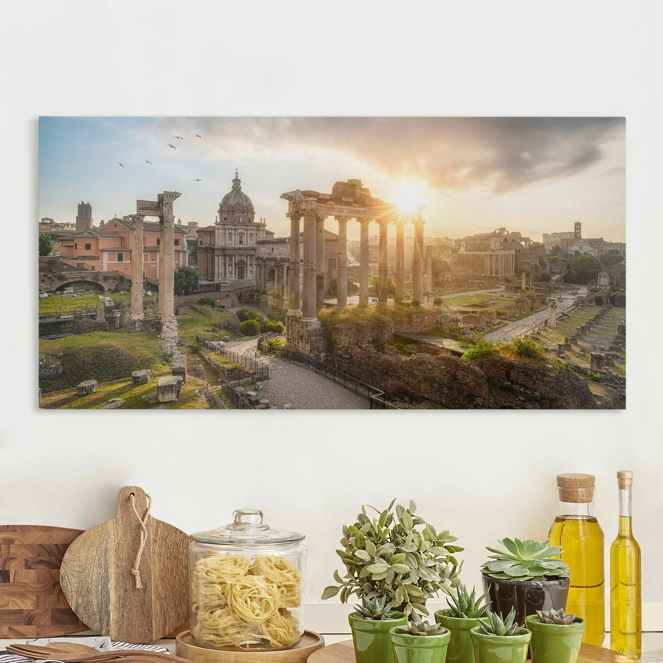 Leinwandbild Forum Romanum bei Sonnenaufgang günstig online kaufen