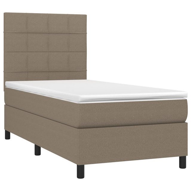 vidaXL Bett Boxspringbett mit Matratze & LED Taupe 90x190 cm Stoff günstig online kaufen