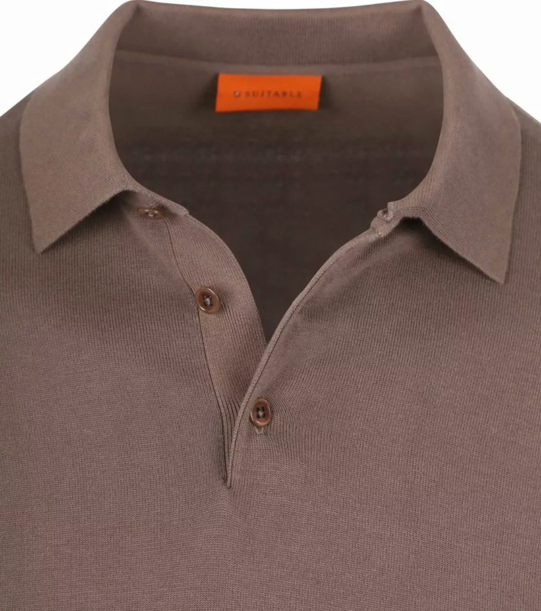 Suitable Compact Cotton Poloshirt Taupe - Größe M günstig online kaufen