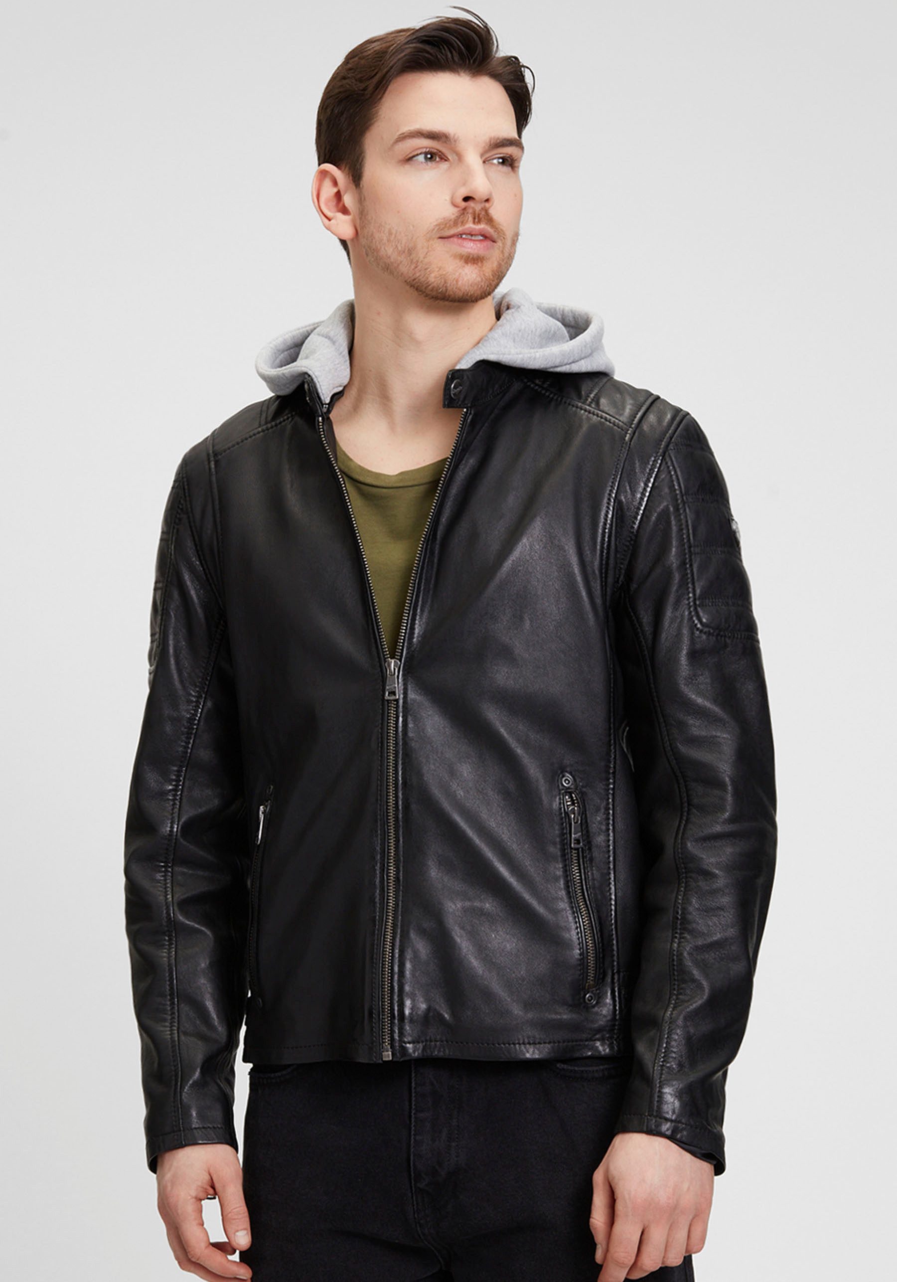 Mauritius Lederjacke "Rylo LAKEV", mit Kapuze, Reißverschluss, Reißverschlu günstig online kaufen