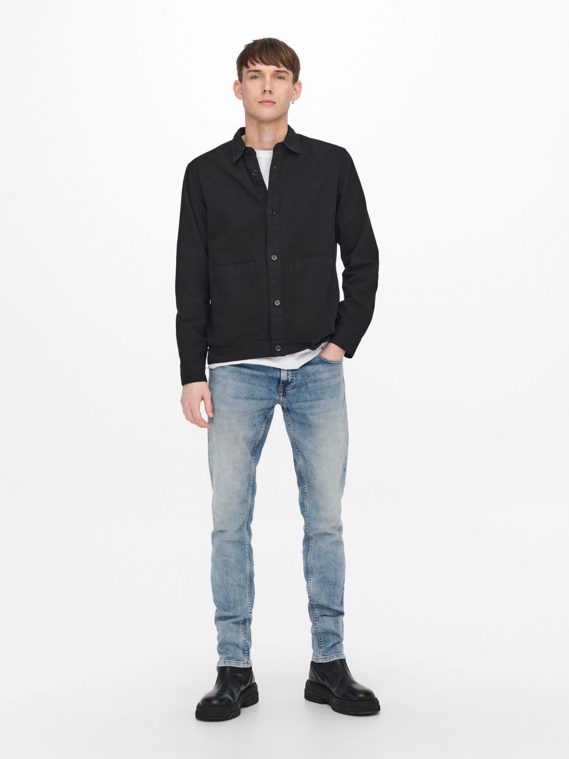 Only & Sons Herren Jeans ONSLOOM FG 1409 - Slim Fit - Blau - Blue Denim günstig online kaufen