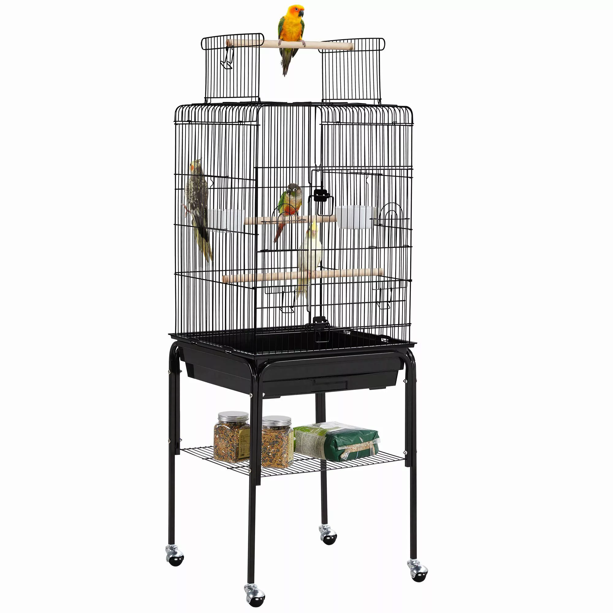 Yaheetech Vogelkäfig, Zusätzlicher Stauraum für Zubehör günstig online kaufen
