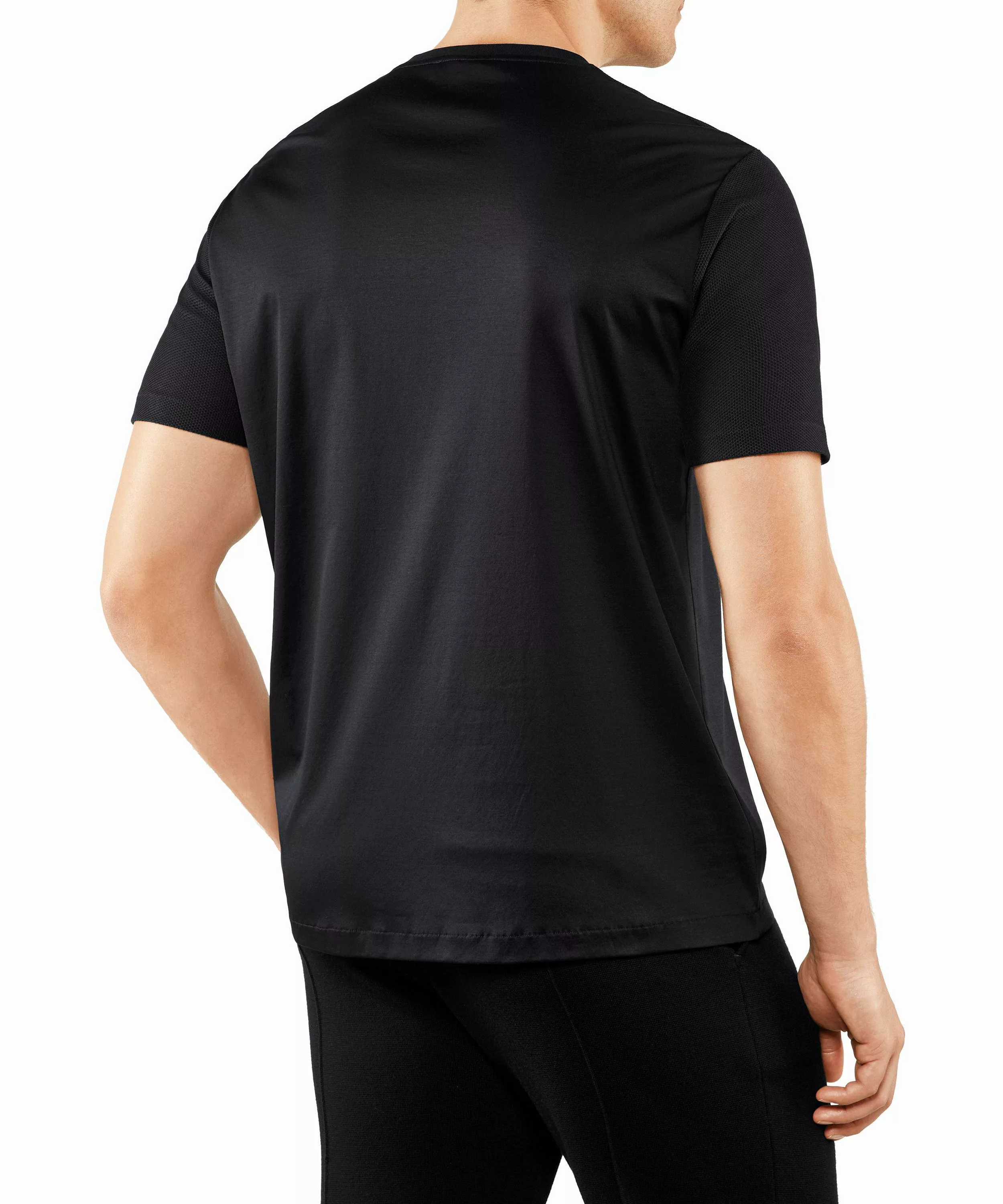 FALKE Herren T-Shirt Rundhals, XXL, Schwarz, Geometrisch, Baumwolle, 62056- günstig online kaufen