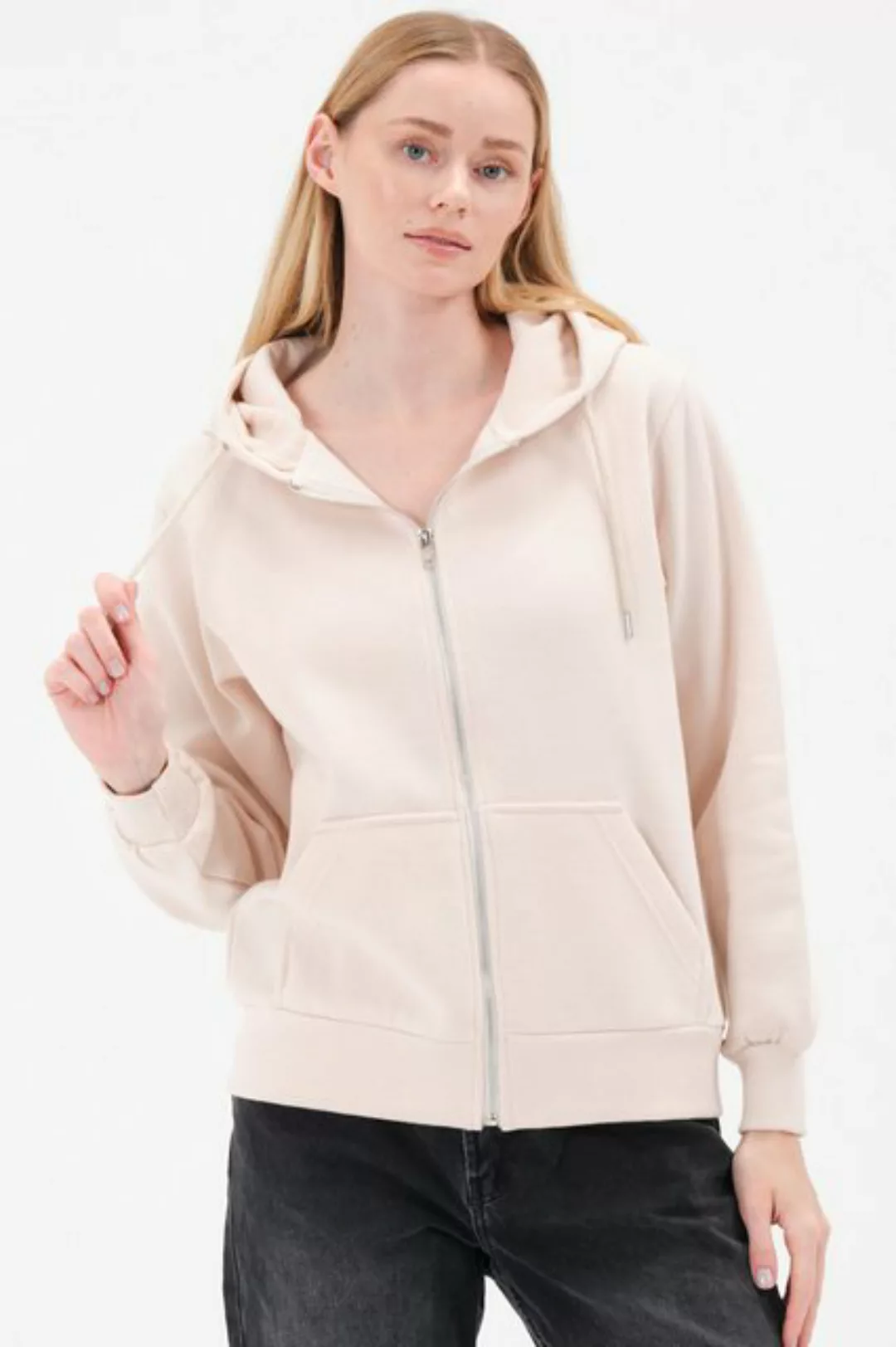 Smith & Solo Kapuzenpullover Damen - Sweatshirt mit Reißverschluss Zipper H günstig online kaufen