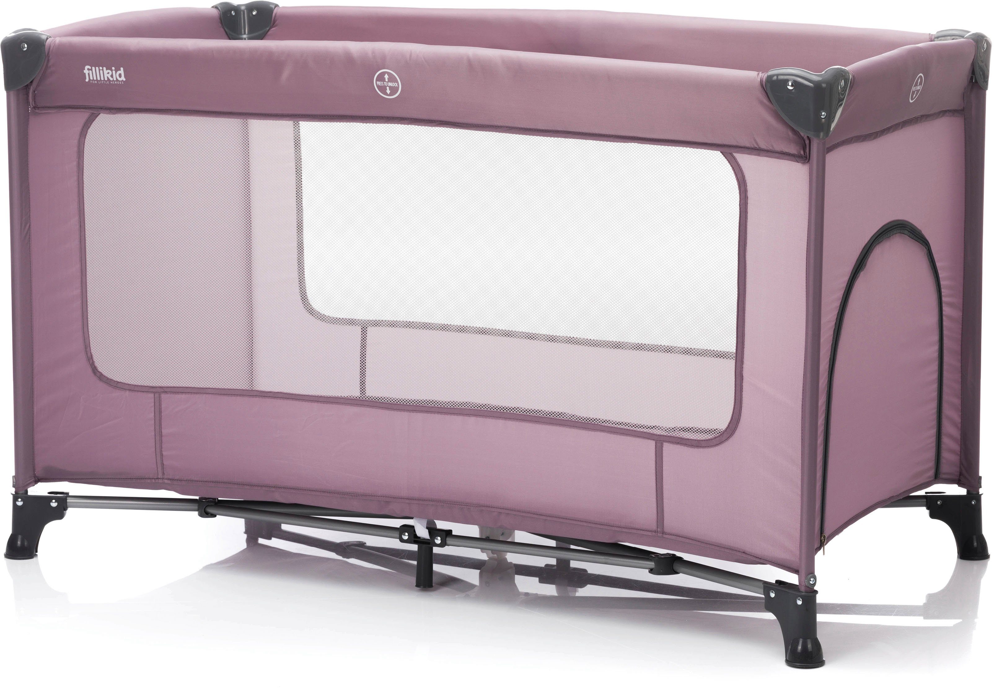 Fillikid Baby-Reisebett Nizza, Himbeer, Inkl. Transporttasche günstig online kaufen