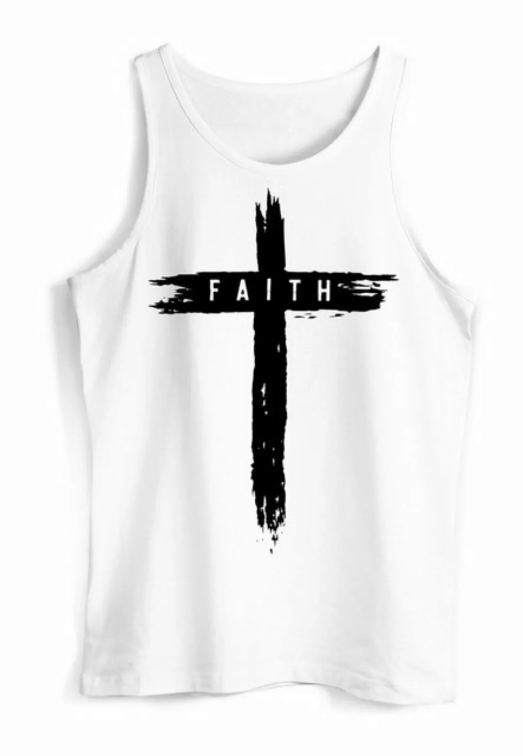 Neverless Tanktop Herren Tank-Top Print Aufdruck Kreuz Cross Faith Glaube T günstig online kaufen