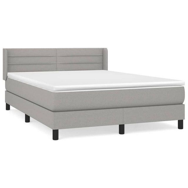 vidaXL Boxspringbett Boxspringbett mit Matratze Dunkelgrau 140x200 cm Stoff günstig online kaufen