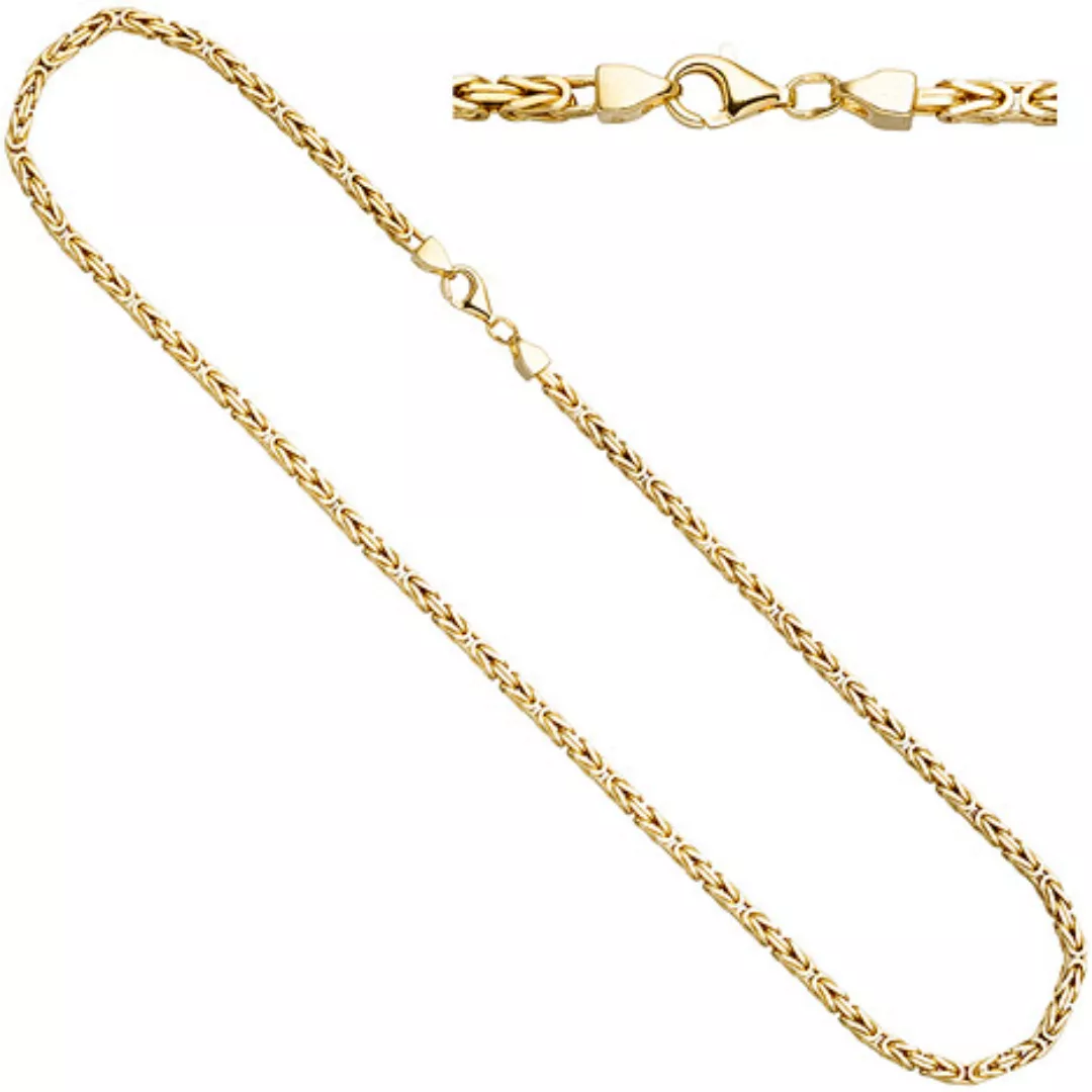 SIGO Königskette 925 Sterling Silber gold vergoldet 3,2 mm 45 cm Kette Hals günstig online kaufen