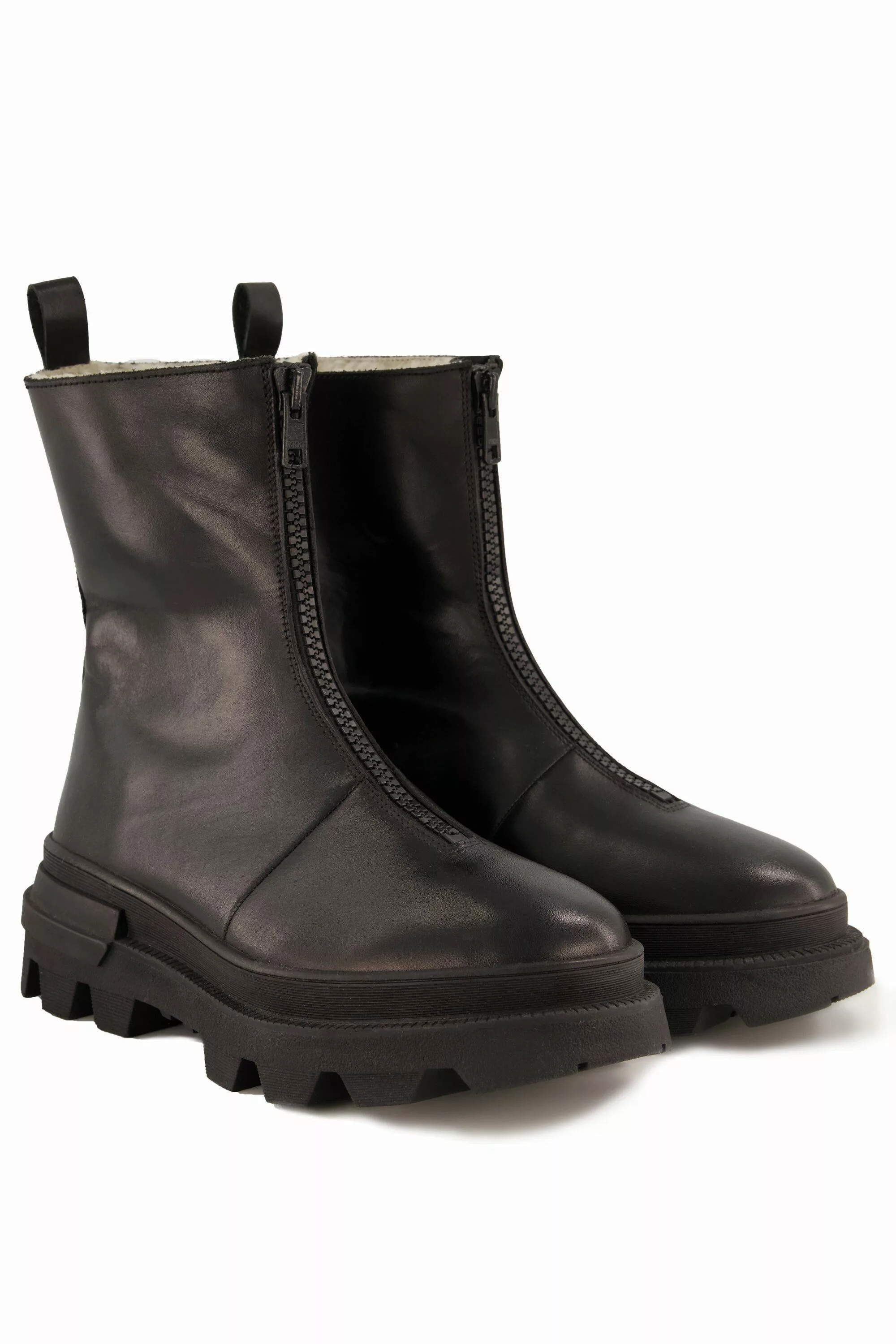 Studio Untold Lederboots Zipper Kunstfellbesatz-Futter Weite günstig online kaufen