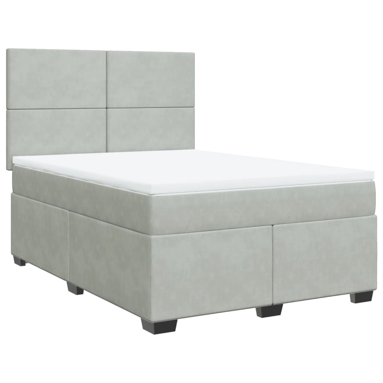 vidaXL Boxspringbett mit Matratze Hellgrau 140x190 cm Samt2103255 günstig online kaufen