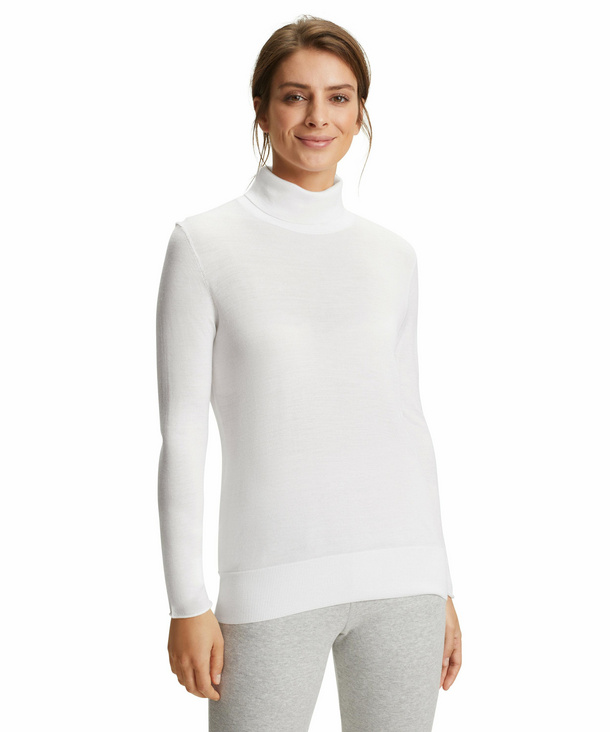 FALKE Damen Pullover Rollkragen, S, Weiß, Uni, Wolle, 64156-286002 günstig online kaufen