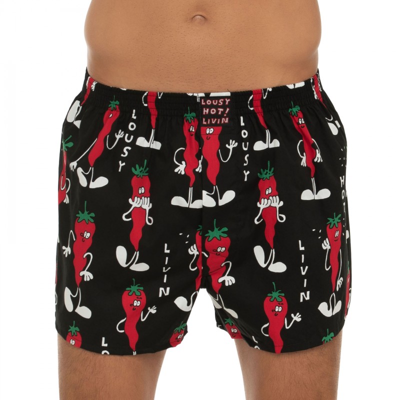 Lousy Livin Boxershorts Schwarz mit Chilli-Motiv günstig online kaufen