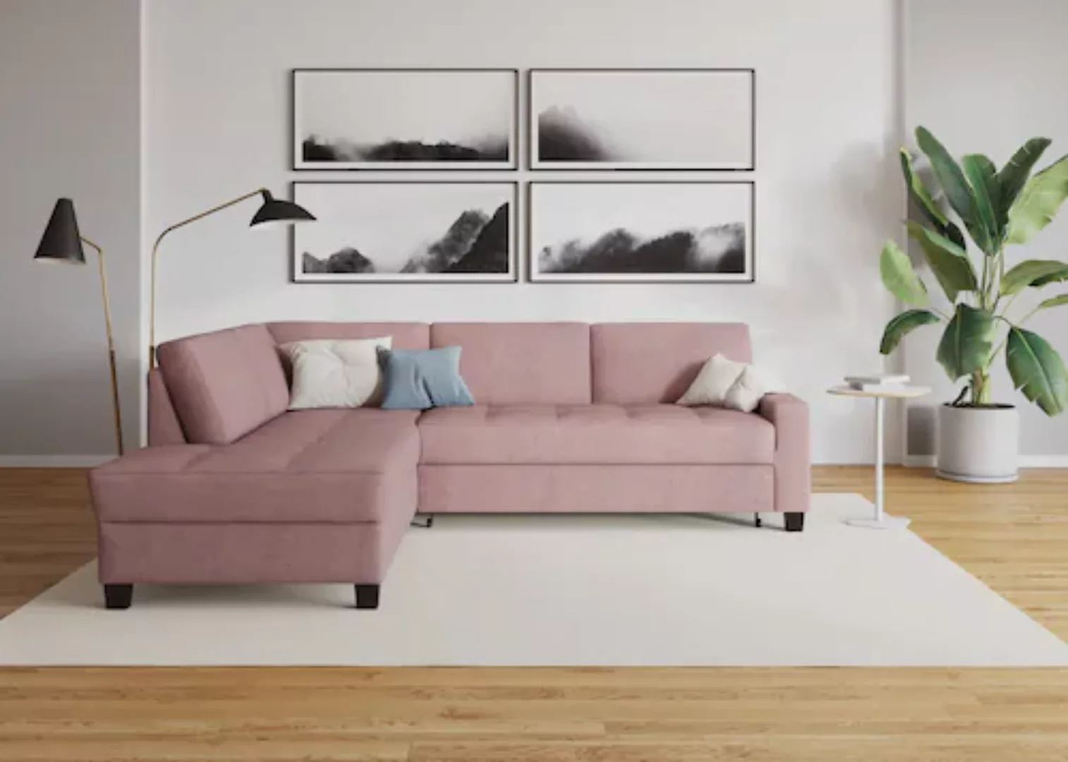 DOMO collection Ecksofa "Florentina L-Form", wahlweise mit Bettfunktion, mi günstig online kaufen