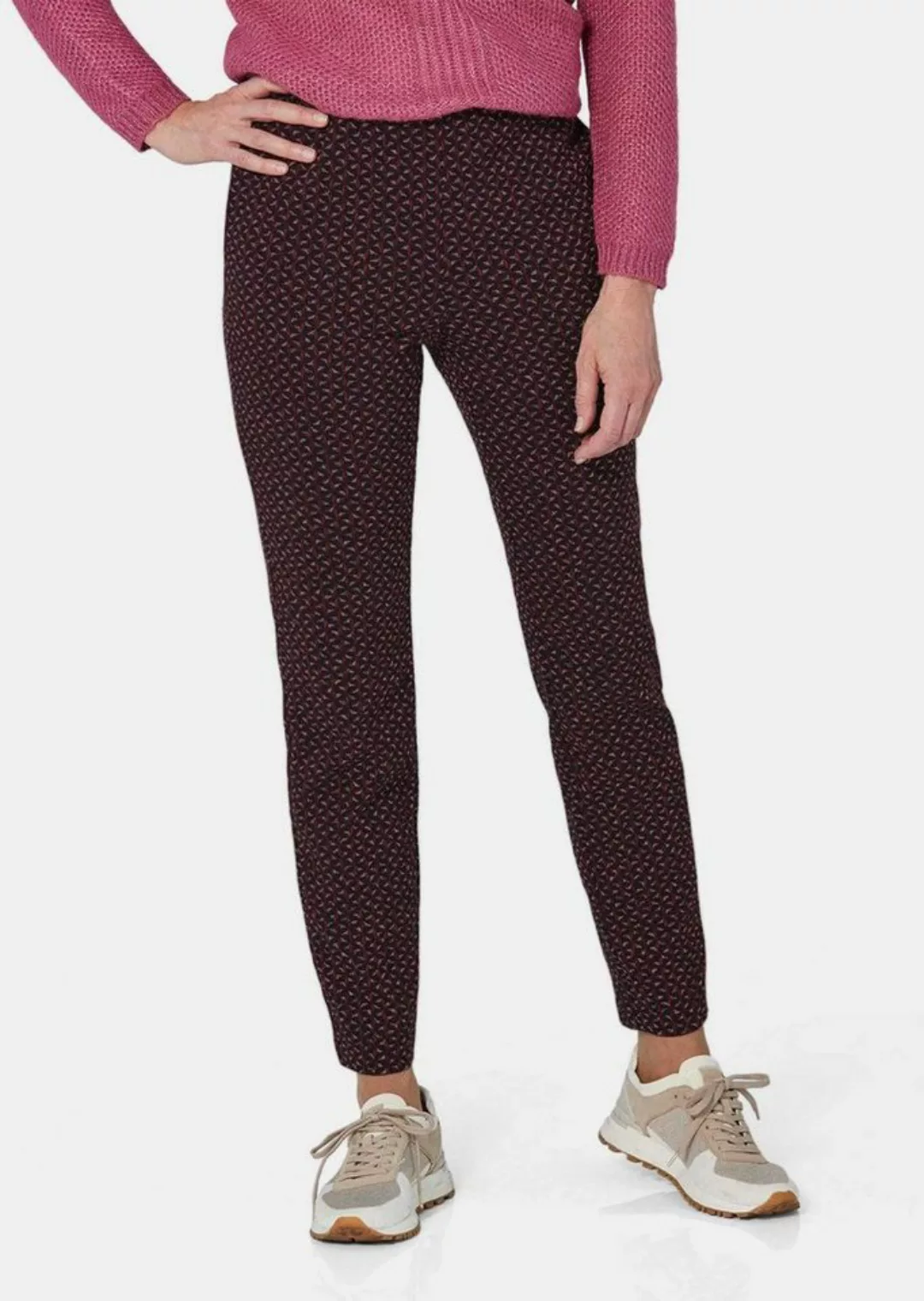 GOLDNER Stoffhose Kurzgröße: Druckhose LOUISA mit Jacquard-Muster günstig online kaufen