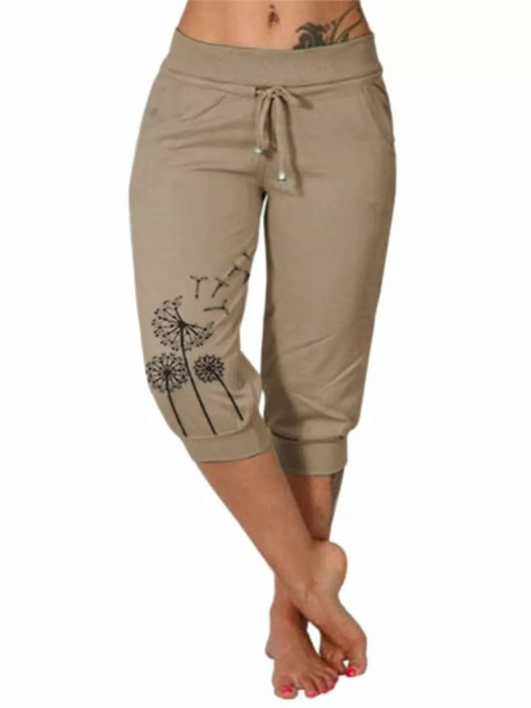 KIKI Shorts Einfarbig bedruckte, elastische Shorts für Damen günstig online kaufen