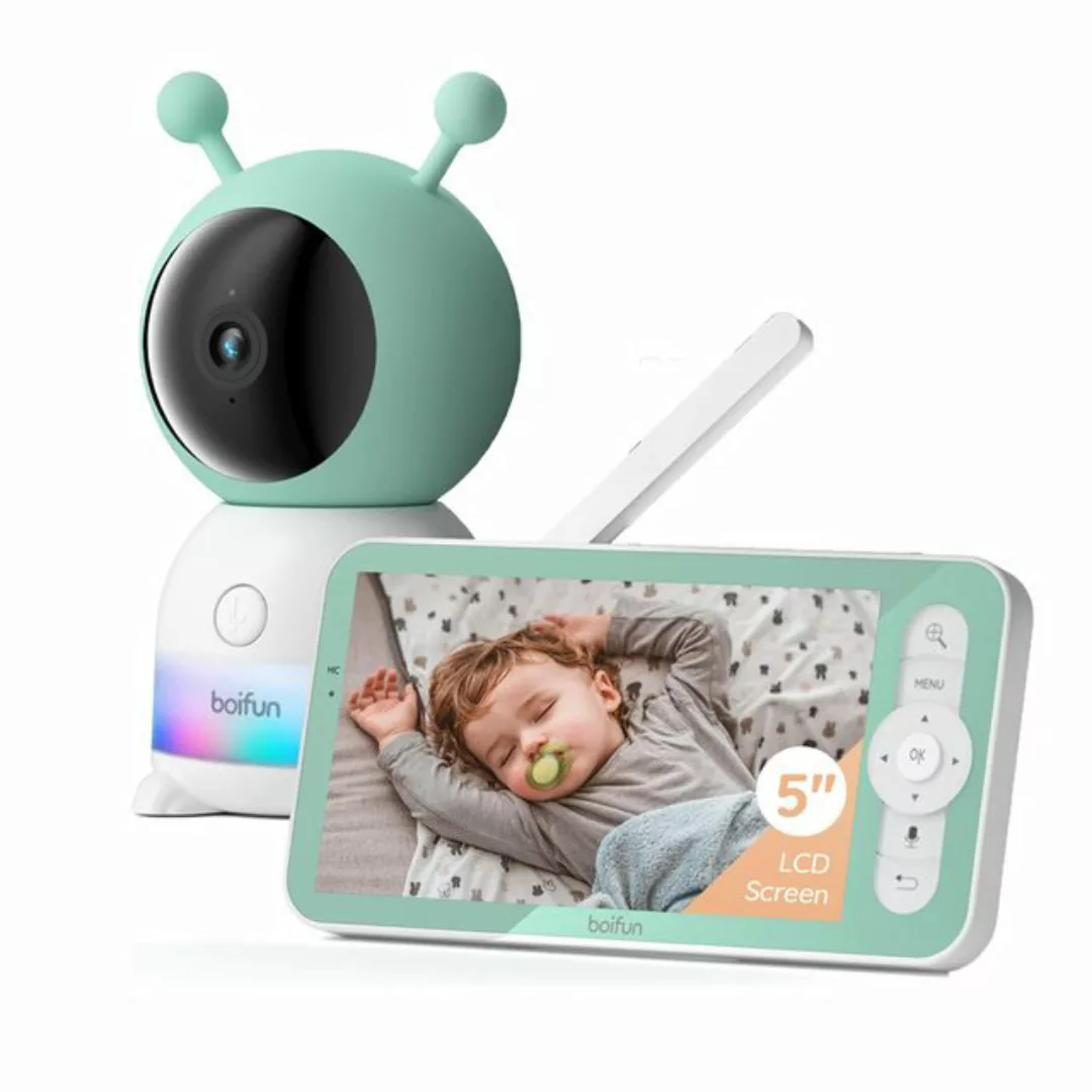 Boifun Video-Babyphone 2K Babyphone mit Kamera 5" UHD Babyphone 3000mAh Akk günstig online kaufen