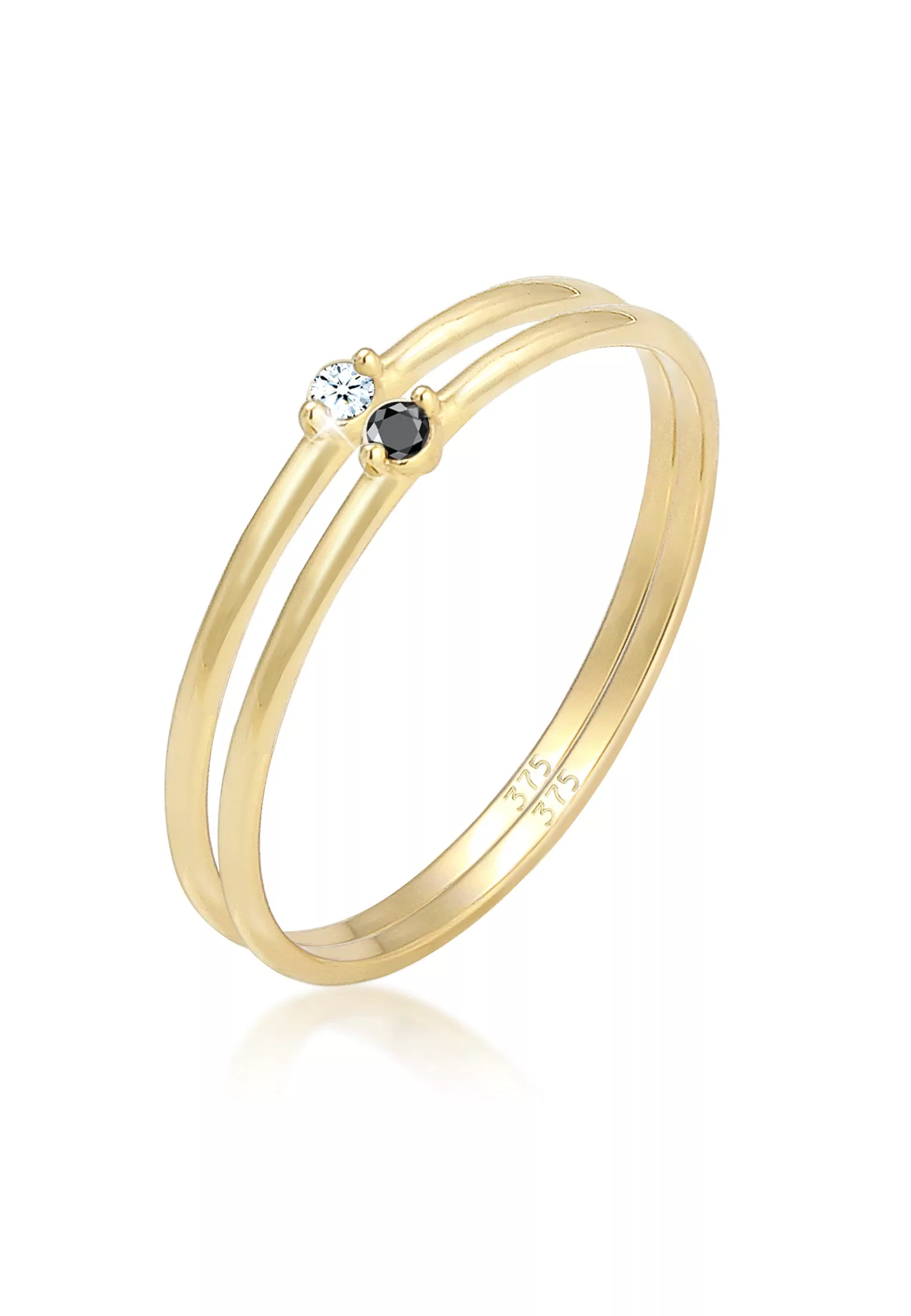 Elli DIAMONDS Verlobungsring "Solitär Schwarz Weiss Diamant (0.03 ct.) Gelb günstig online kaufen