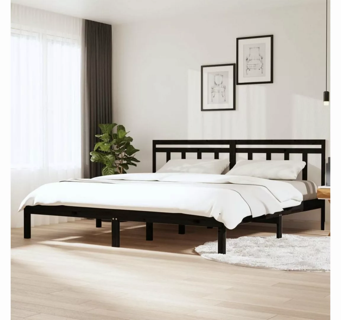 furnicato Bett Massivholzbett Schwarz Kiefer 160x200 cm günstig online kaufen