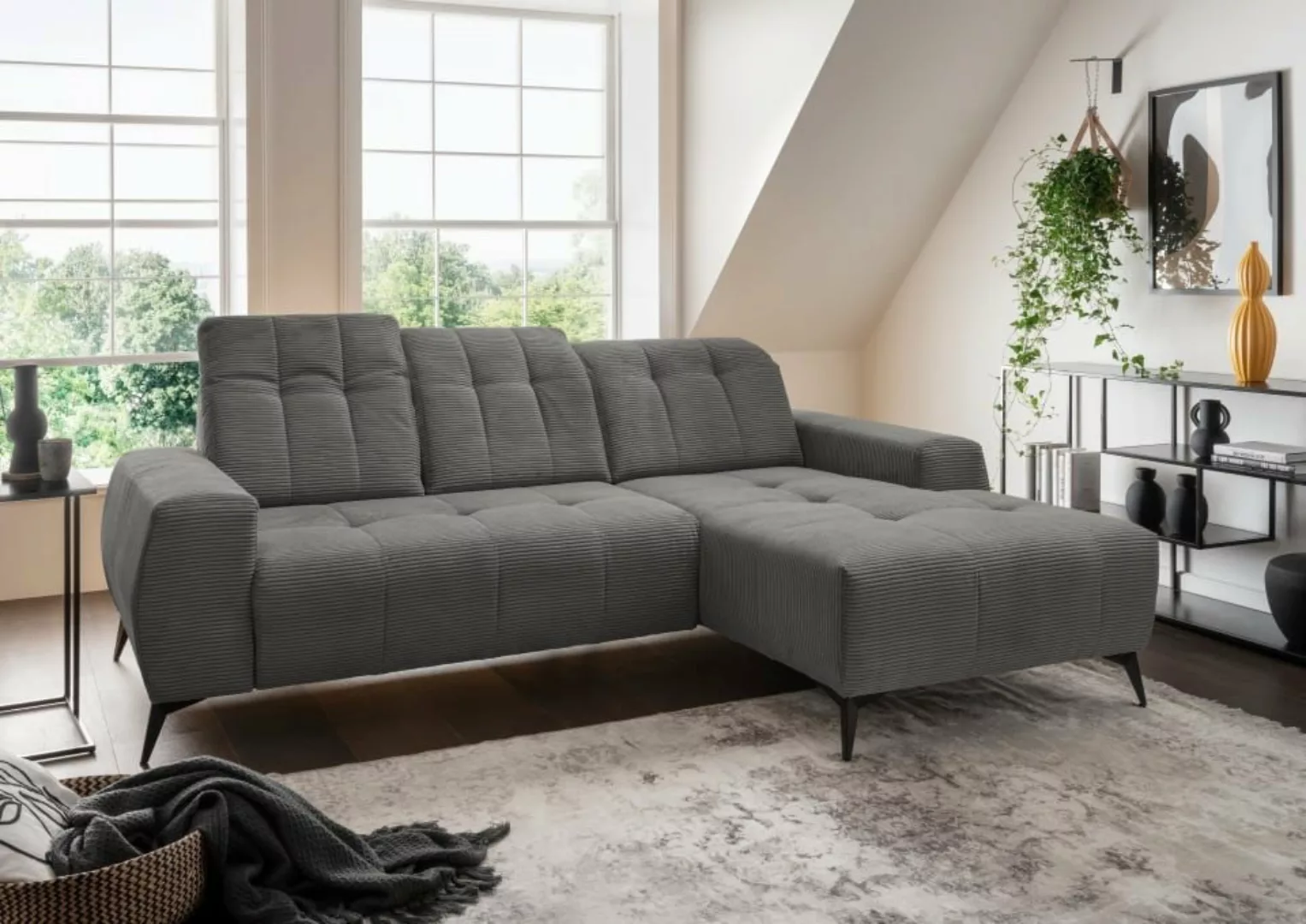 Myhomelando Ecksofa Summer Cord, mit Elektrofunktion, verstellbaren Kopfleh günstig online kaufen