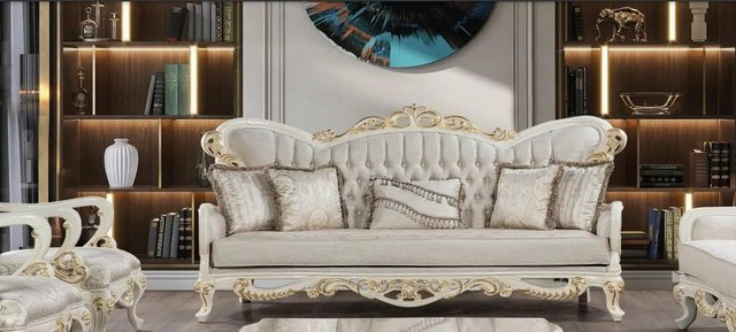JVmoebel 3-Sitzer Luxus Dreisitzer Sofa 3 Sitz Couch Sofas Barock Rokoko Kl günstig online kaufen