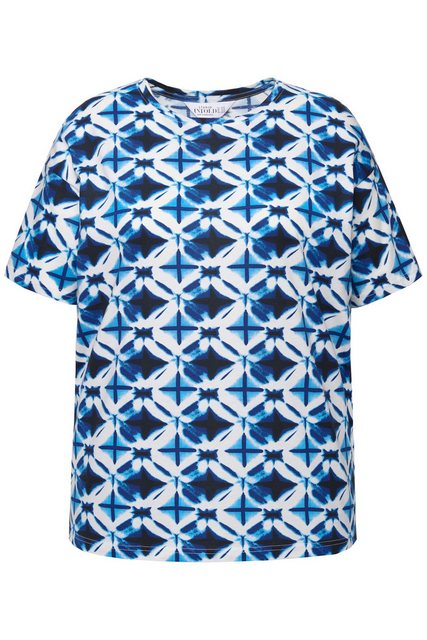 Studio Untold Rundhalsshirt Oversized-Shirt Batik-Print Rundhals Halbarm günstig online kaufen