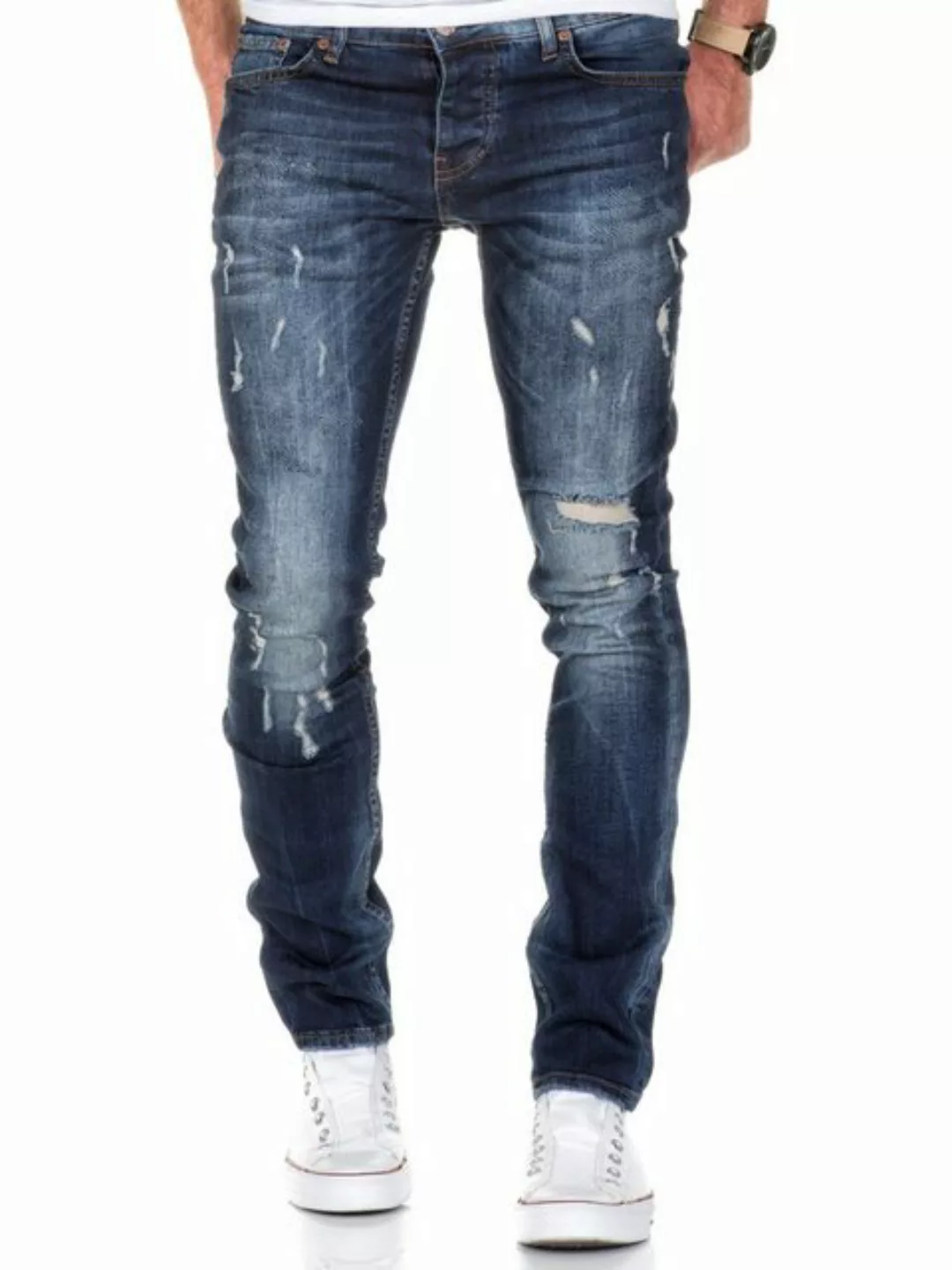 Amaci&Sons Slim-fit-Jeans FRESNO Slim Fit Destroyed Jeans Herren Destroyed günstig online kaufen