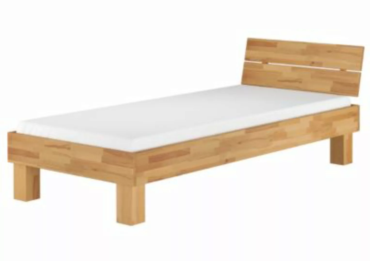 Erst-Holz® Modernes Einzelbett Buche 90x200 mit Federleisten und Matratze n günstig online kaufen