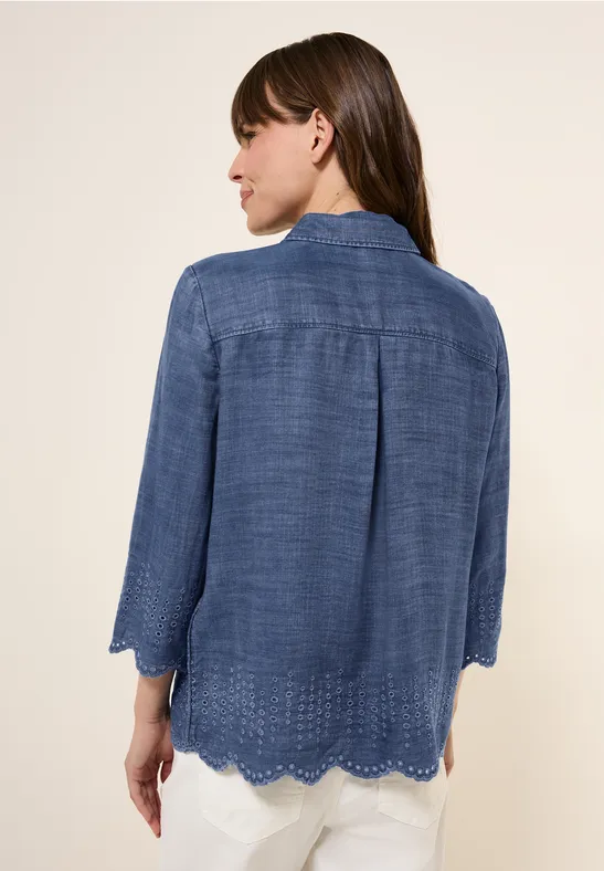 Lyocellbluse mit Stickerei günstig online kaufen