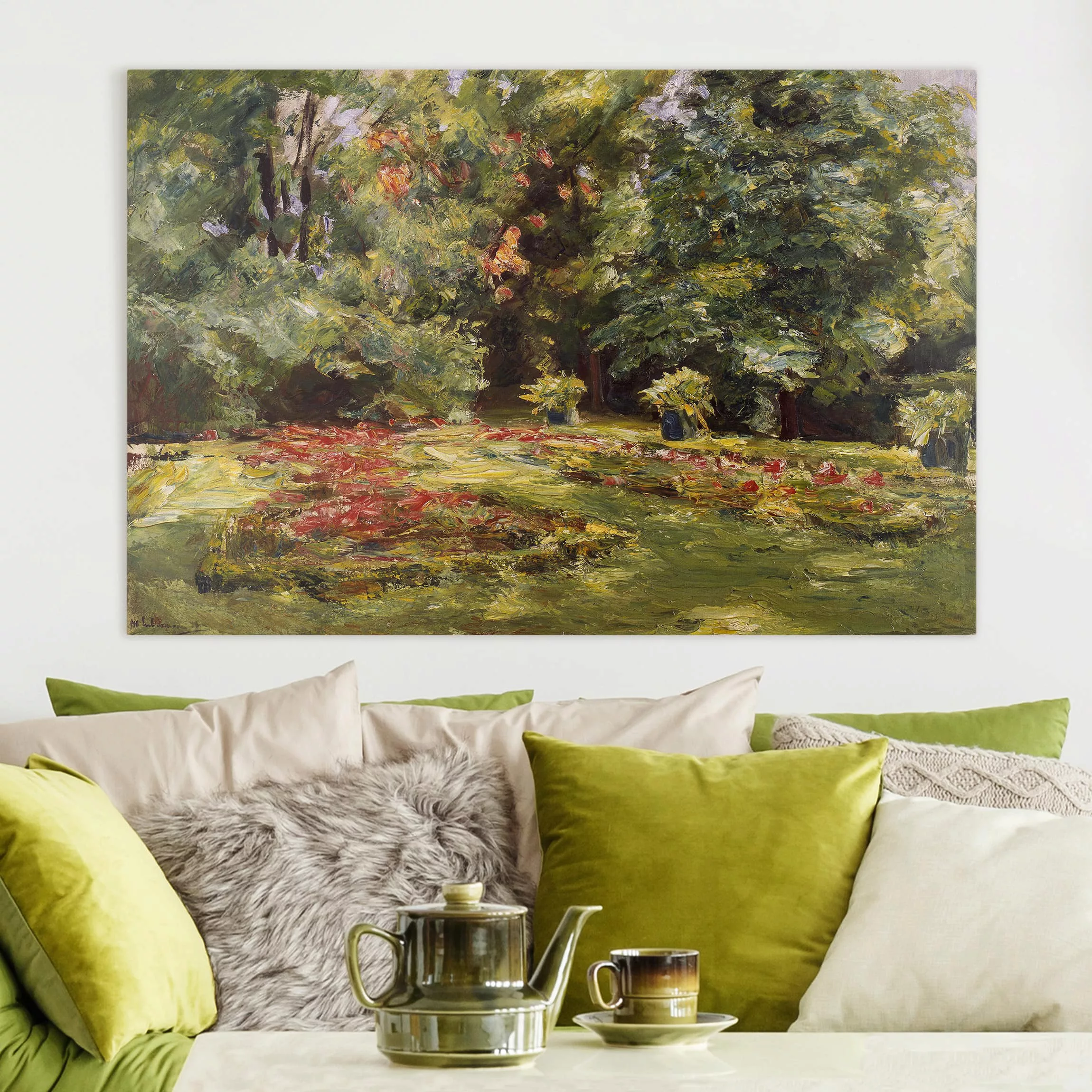 Leinwandbild - Querformat Max Liebermann - Blumenterrasse im Wannseegarten günstig online kaufen