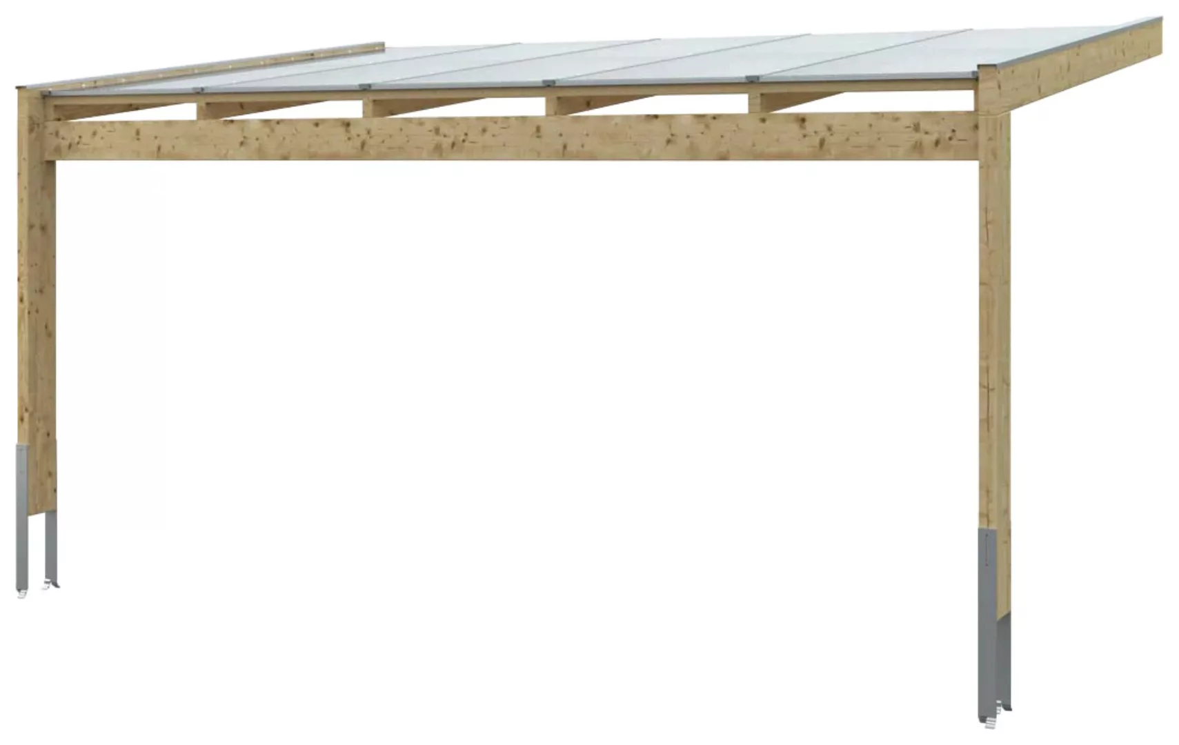 Skan Holz Terrassenüberdachung Novara 557 cm x 359 cm Eiche hell günstig online kaufen