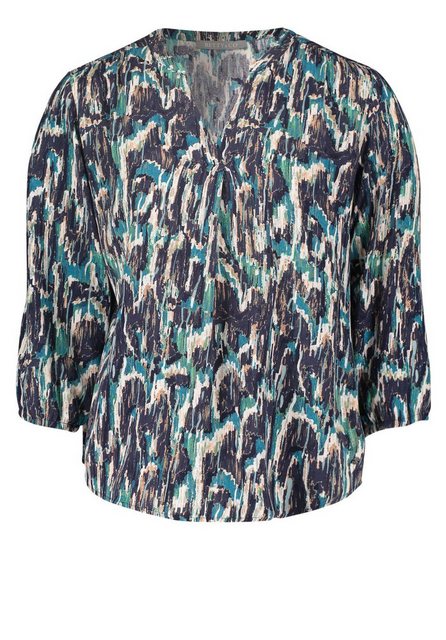 Betty&Co Blusentop Bluse Kurz 3/4 Arm, Dark Blue/Petrol günstig online kaufen