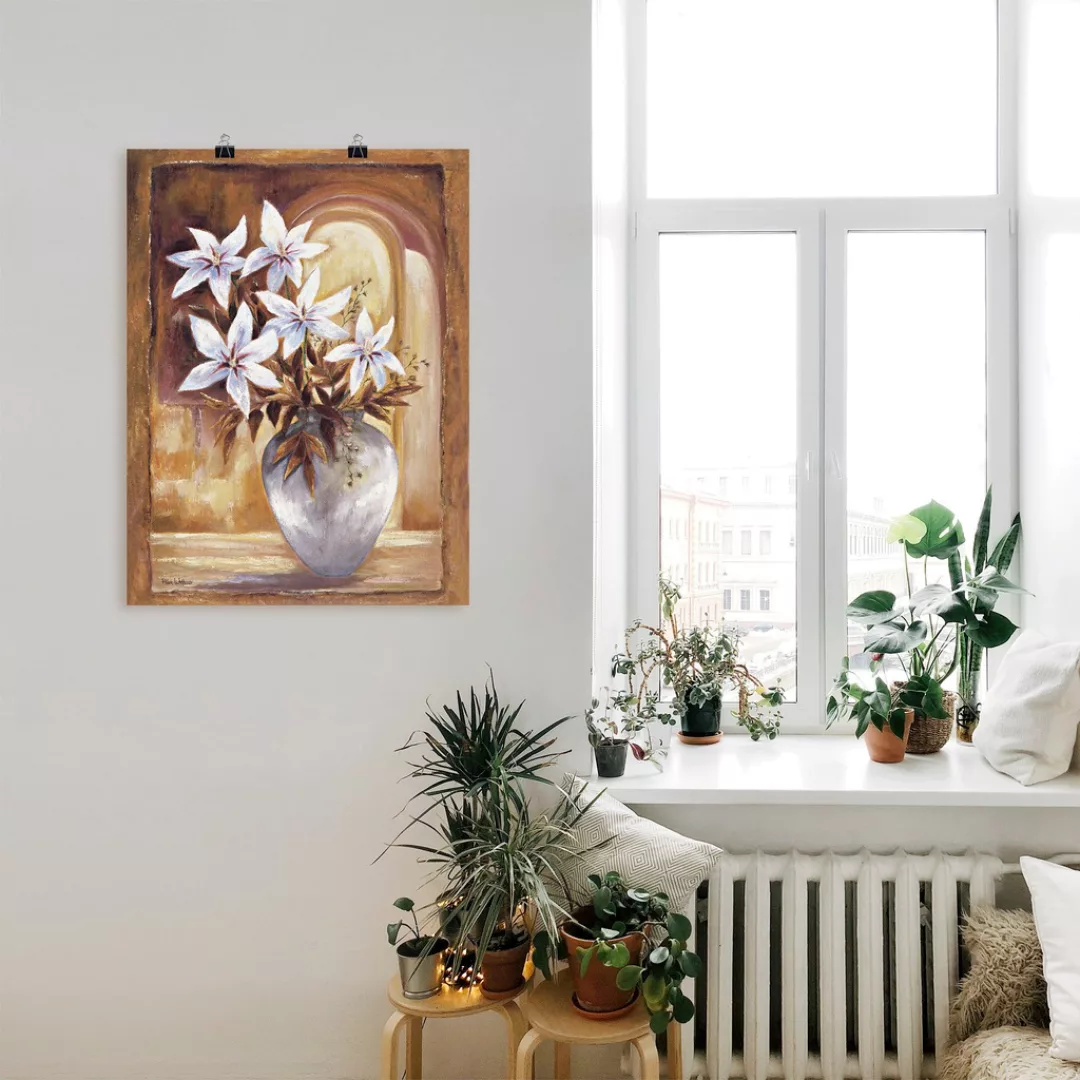 Artland Wandbild "Weiße Blumen in Vase II", Blumen, (1 St.) günstig online kaufen
