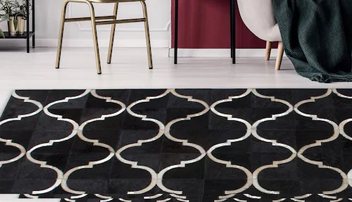 Kayoom Fellteppich »Lavish 310 Lederteppich«, rechteckig, 8 mm Höhe, Patchw günstig online kaufen