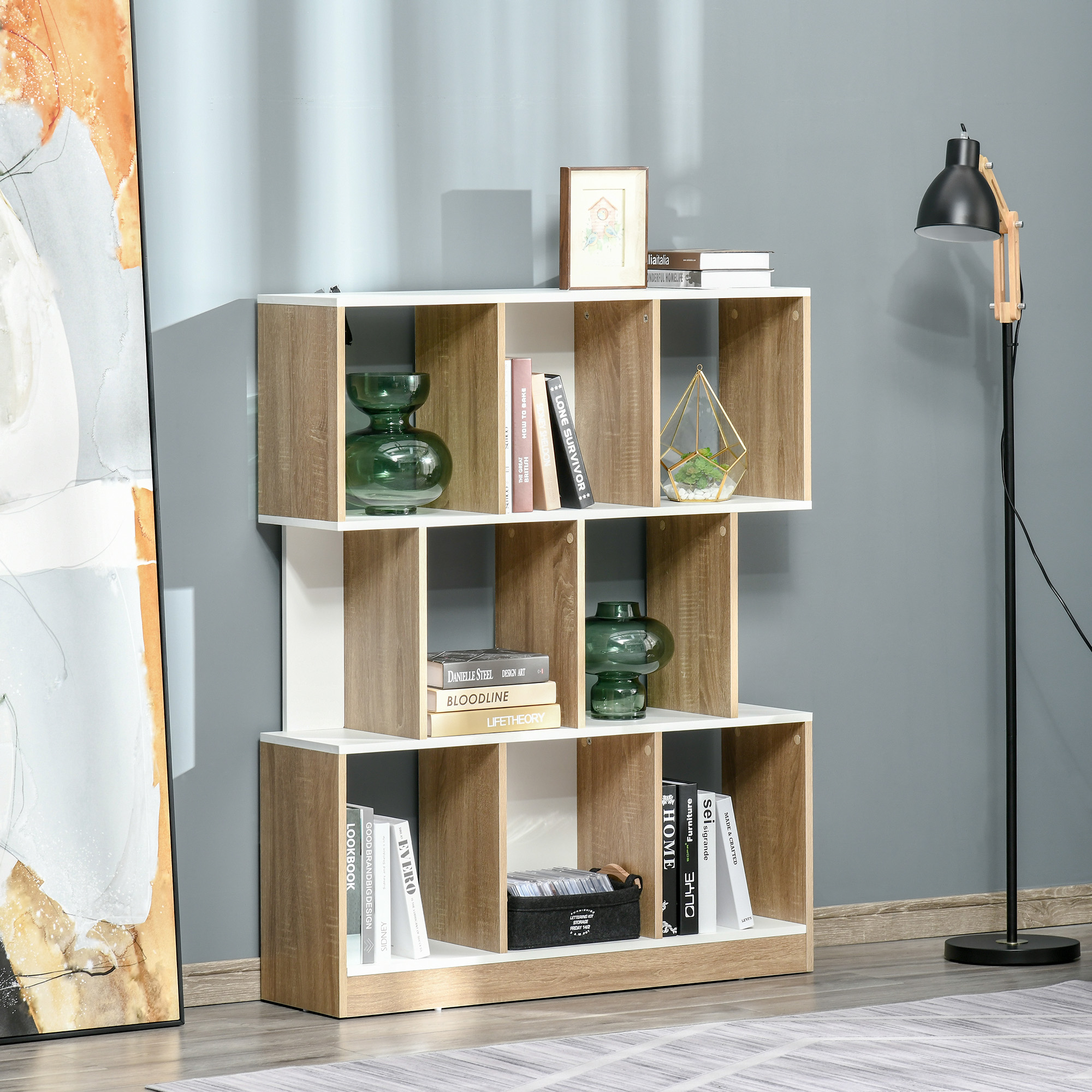 HOMCOM Bücherregal Standregal Büroregal Aktenregal für Büro Wohnzimmer Arbe günstig online kaufen