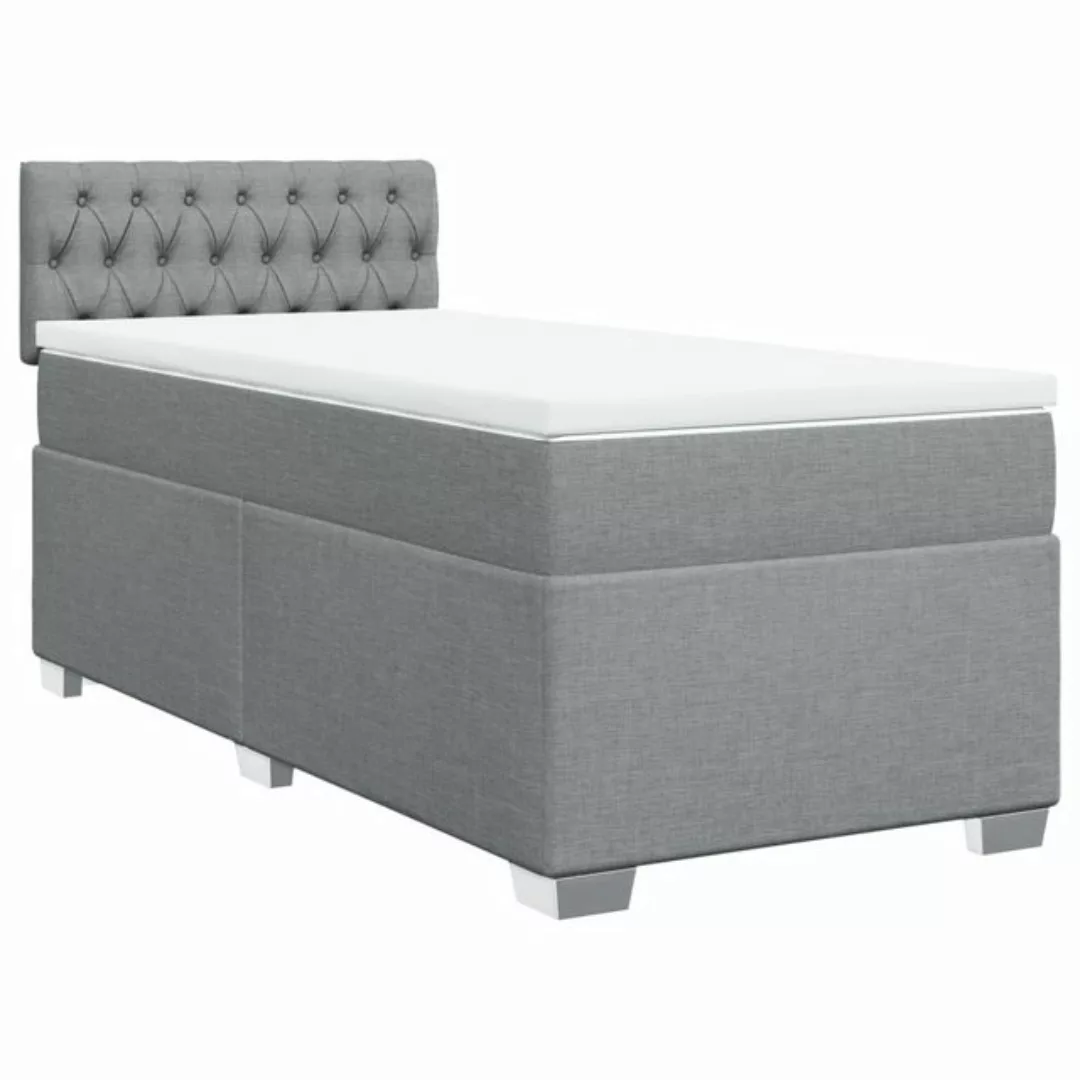 vidaXL Bett Boxspringbett mit Matratze Hellgrau 90x190 cm Stoff günstig online kaufen