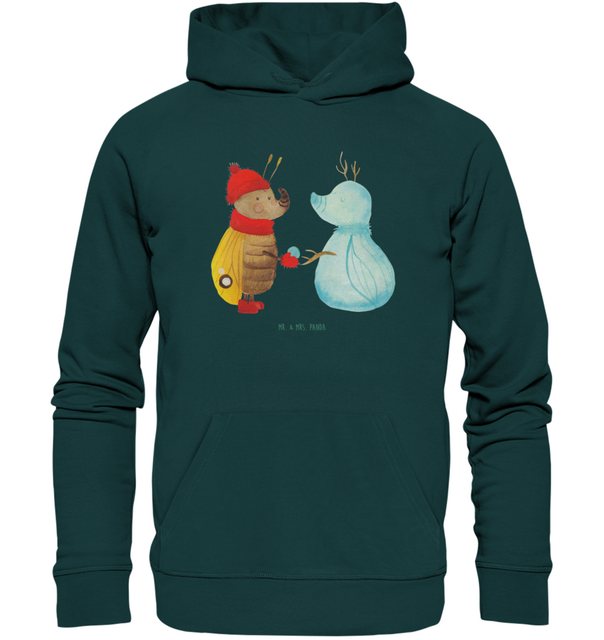 Mr. & Mrs. Panda Hoodie Größe S Nachtfalter Schneemann - Mid Heather Green günstig online kaufen