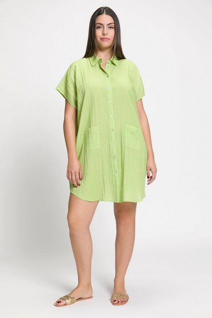 Ulla Popken Jerseykleid Hemdblusenkleid Oversized Hemdkragen Halbarm günstig online kaufen