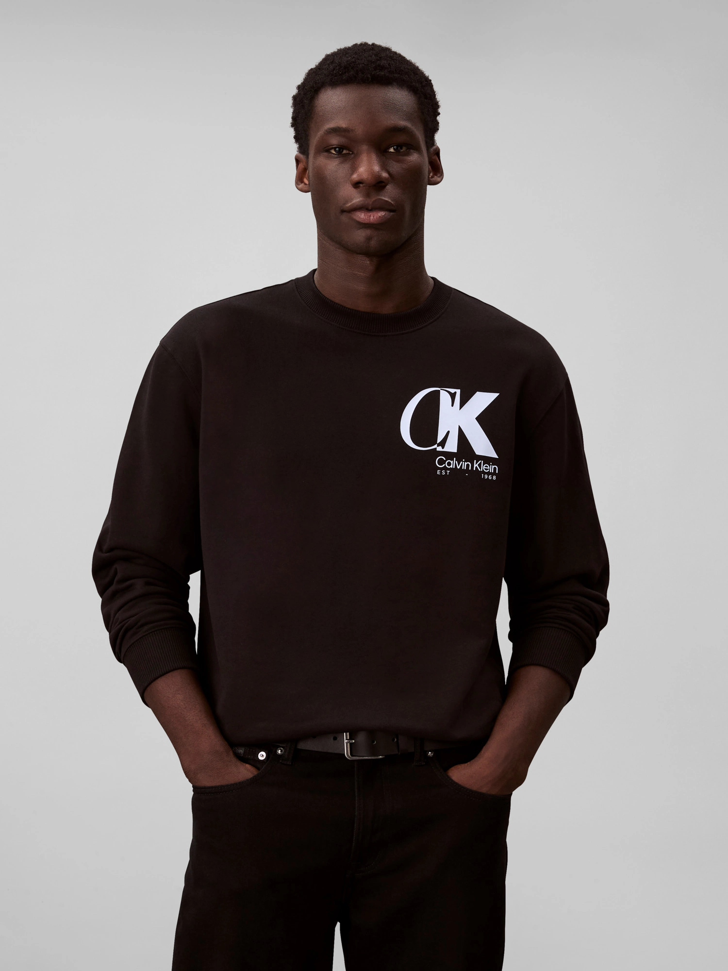 Calvin Klein Sweatshirt "LS EU 350TERRY CK OVERLAP GRAPHI", Rundhalsausschn günstig online kaufen