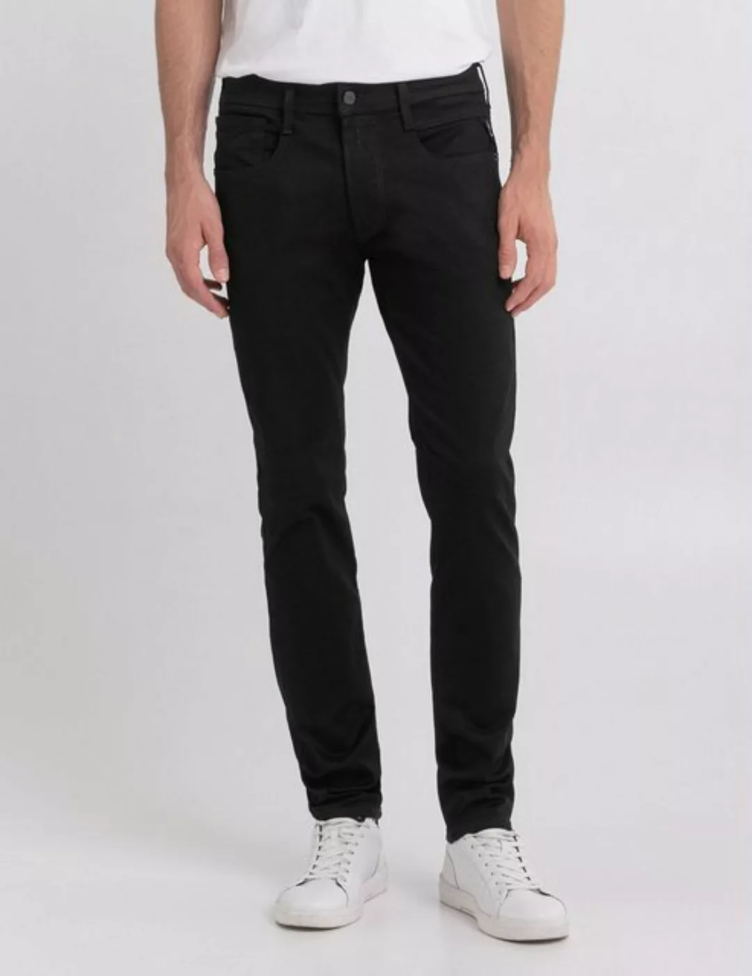 Replay Herren Hyperflex Jeans ANBASS - Slim Fit - Schwarz - Black Denim günstig online kaufen