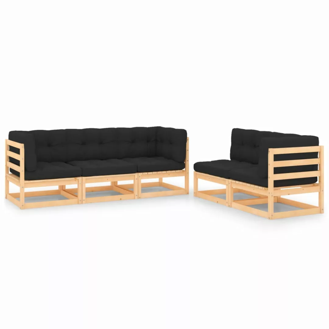 5-tlg. Garten-lounge-set Mit Kissen Massivholz Kiefer günstig online kaufen