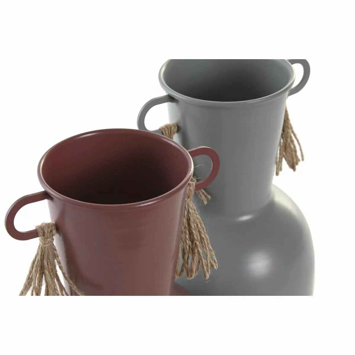 Vase Dkd Home Decor Grau Metall Terrakotta (14 X 13 X 24 Cm) (2 Stück) günstig online kaufen