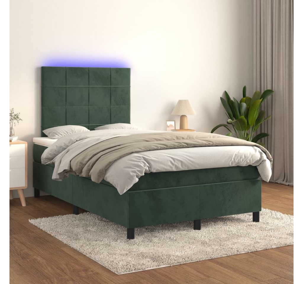 vidaXL Boxspringbett Boxspringbett mit Matratze & LED Samt (120 x 200 cm, G günstig online kaufen