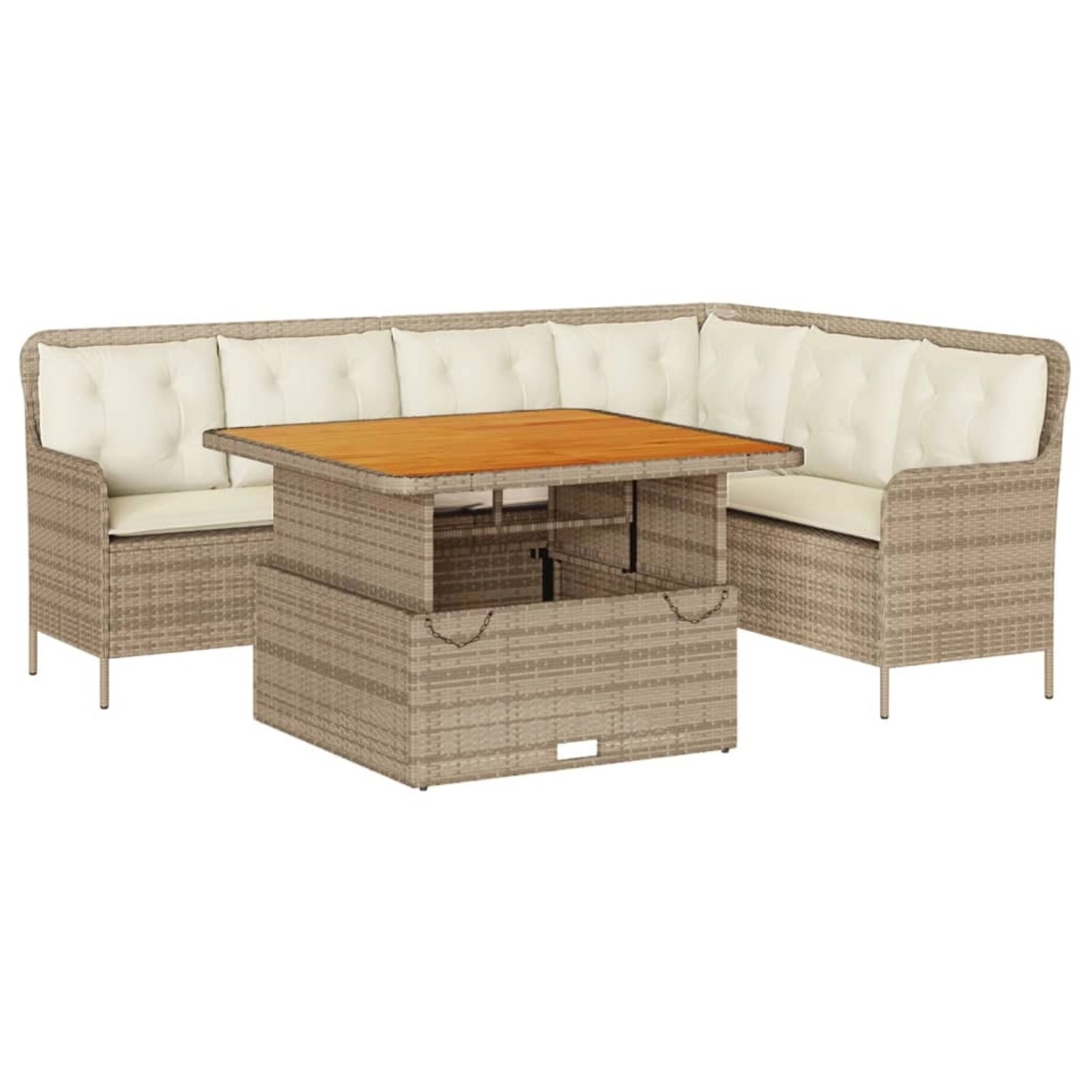 vidaXL 2-Tlg Garten-Sofagarnitur mit Kissen Beige Poly Rattan 3262086 günstig online kaufen