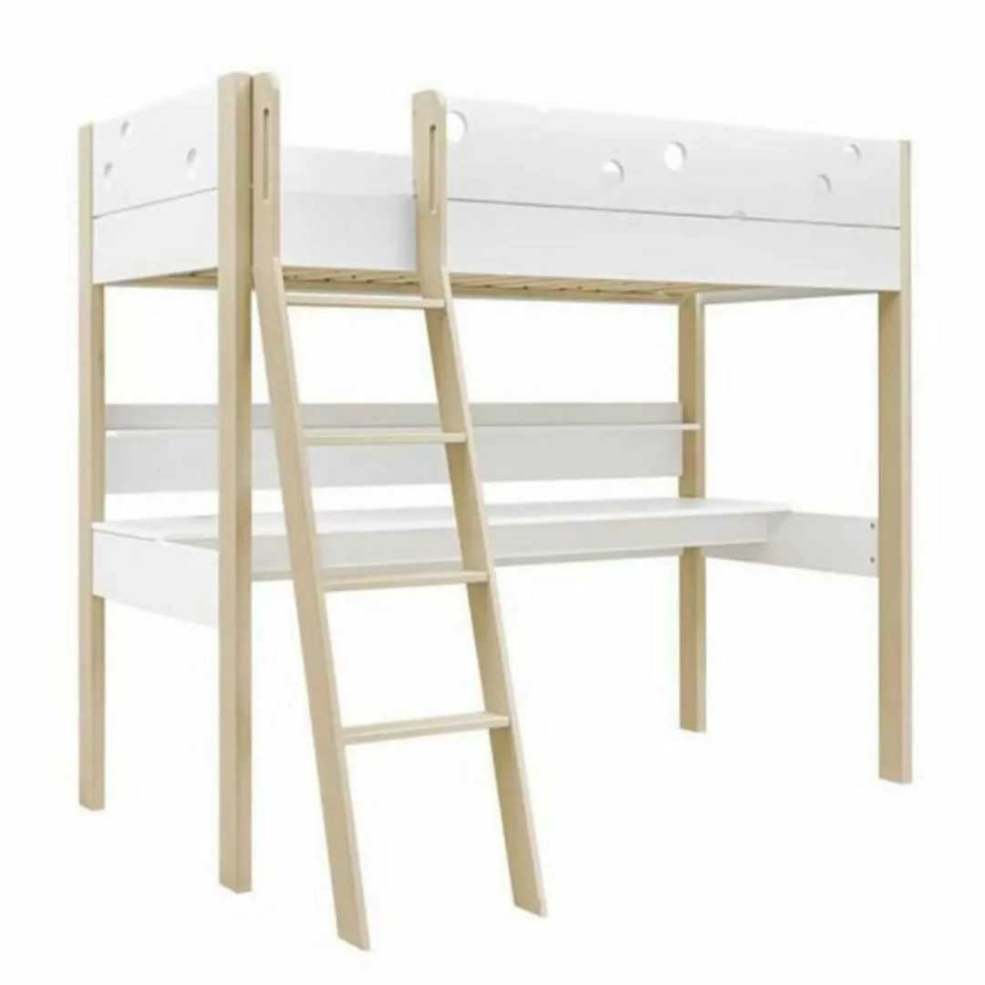 kidsraum Hochbett Funflex Hochbett 90x200 cm mit Schreibtisch- Birkenholz- günstig online kaufen