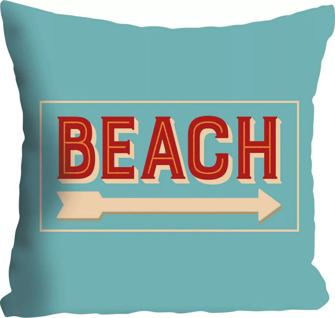 queence Dekokissen »Celine«, mit Schriftzug Beach, Kissenhülle ohne Füllung günstig online kaufen