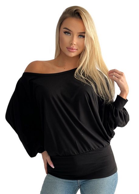 Mississhop Fledermauspullover Damen Batwing Shirt Fledermausshirt Sweatshir günstig online kaufen