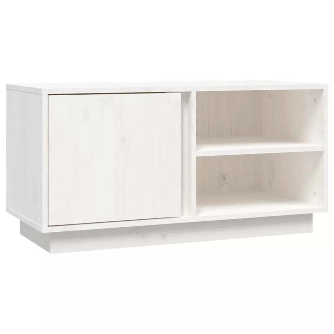 Vidaxl Tv-schrank Weiß 80x35x40,5 Cm Massivholz Kiefer günstig online kaufen
