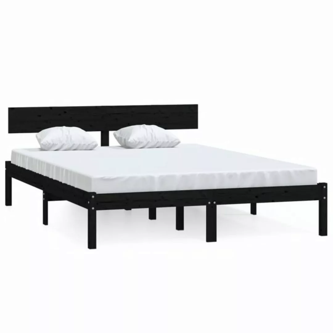 furnicato Bett Massivholzbett Schwarz 120x190 cm günstig online kaufen