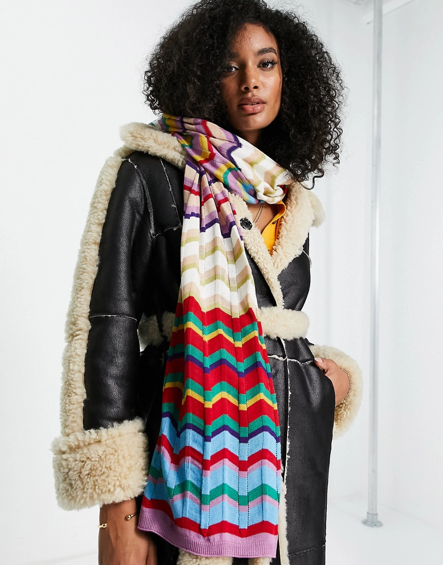 Missoni – Großer Zickzack-Schal in hellen, bunten Farben günstig online kaufen